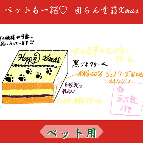 ペットも一緒♡団らん重箱Xmas《ペット用の》の断面図。