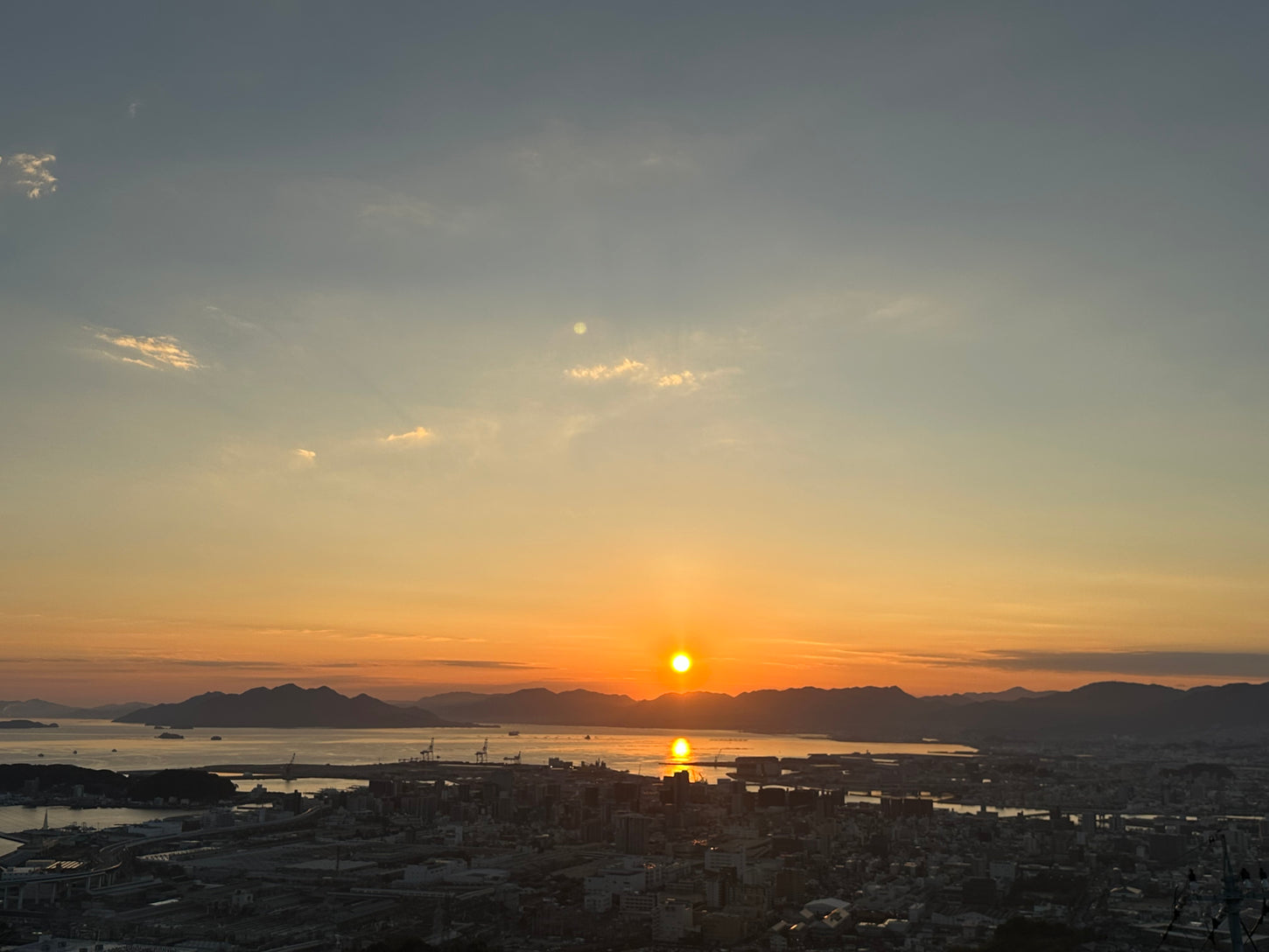 2024年2月広島の絶景スポット。夕日。