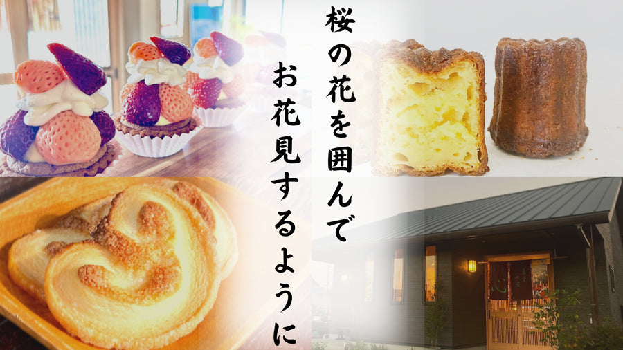 桜の花を囲んでお花見するように